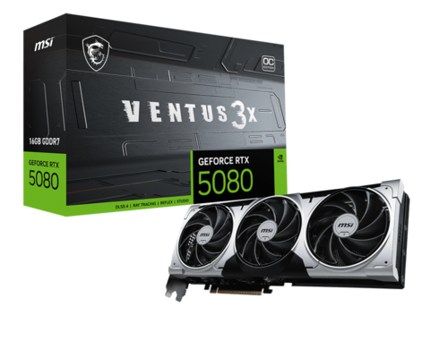 MSI GeForce® RTX5080 VENTUS 3X OC PLUS 16GB GDDR7