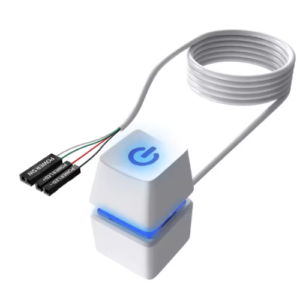 כפתור כיבוי והדלקה מכני בצבע לבן Pc Power Button With RGB