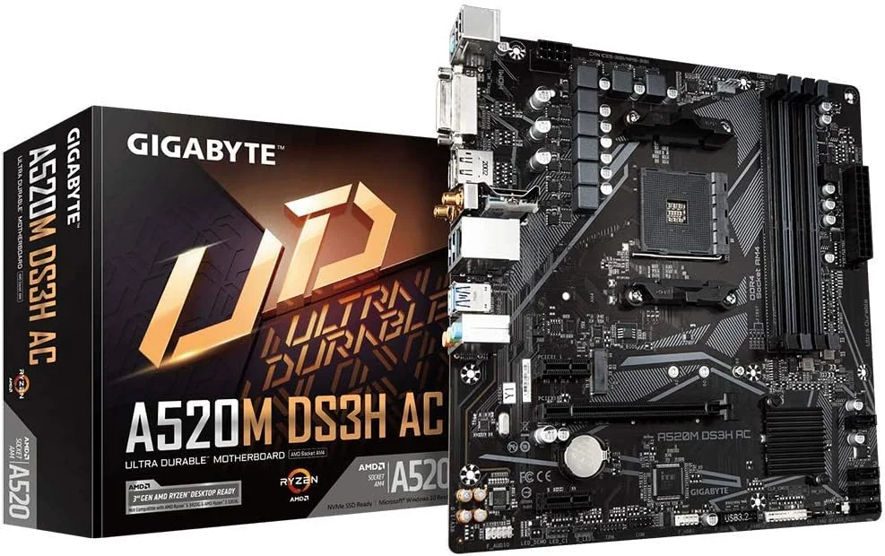 Gigabyte A520M-DS3H AC WIFI AMD AM4 HDMI DP DVI
