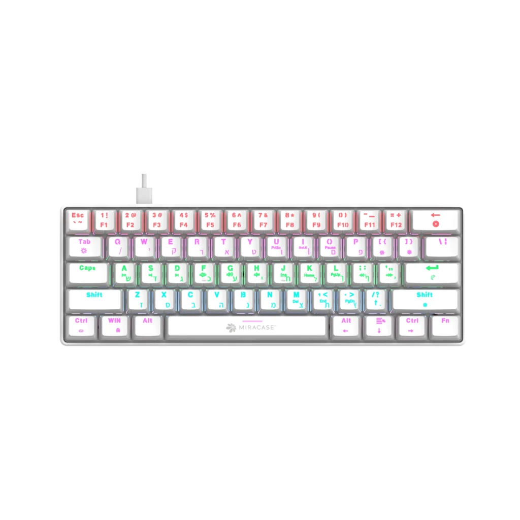 Miracase MMCK100 White Red Switches Gaming RGB Wired