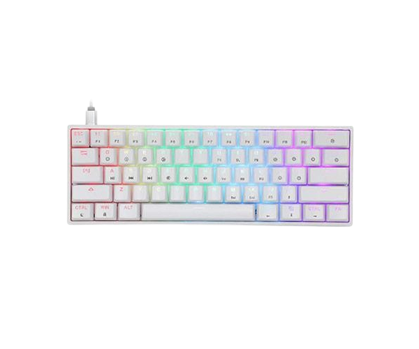 SKYLOONG GK61 Glacier White Yellow Optical OPTICAL SWITCHES 60% RGB Wired