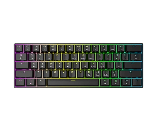 SKYLOONG GK61 Black Yellow Optical OPTICAL SWITCHES 60% RGB Wired